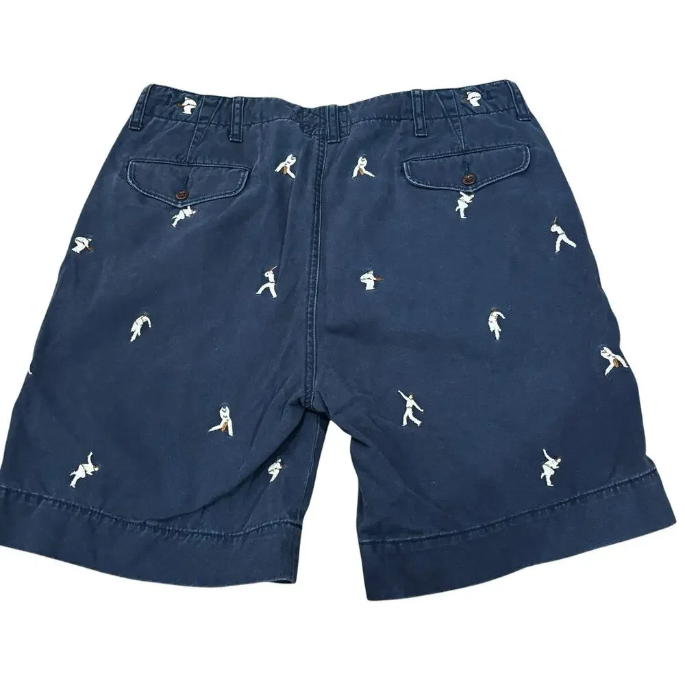 Vintage Polo Ralph Lauren Cricket Player Embroidered Chino Shorts 9